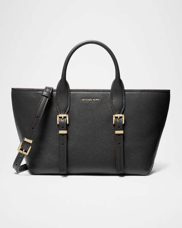 Moore Small Buckle Leather Satchel Bag